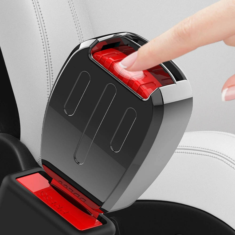 2-Pack Seat Belt Extender with One-Click Release & Durable Metal Locking Tongue - Universal Fit for Comfort & Safety
