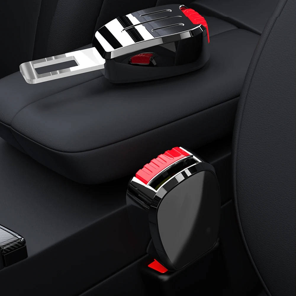 2-Pack Seat Belt Extender with One-Click Release & Durable Metal Locking Tongue - Universal Fit for Comfort & Safety