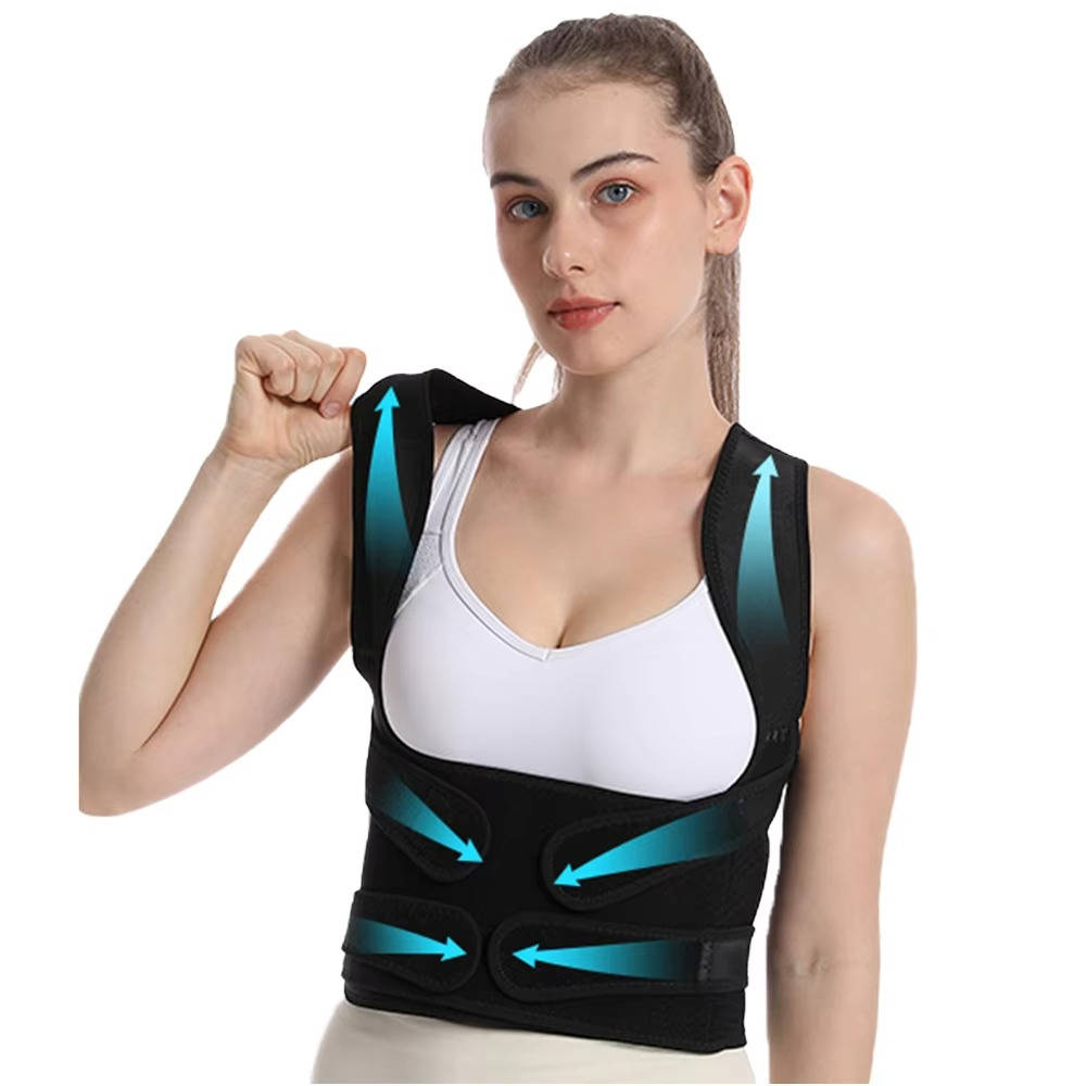 Adjustable Back Support Brace with 5 Flexible Rods & Breathable Mesh for Maximum Comfort