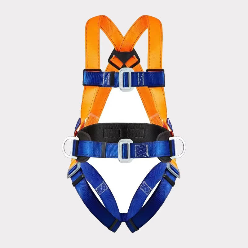 Premium Full Body Safety Harness with Shock Absorbing Lanyard & Breathable Waist Pad for Maximum Comfort and Safety