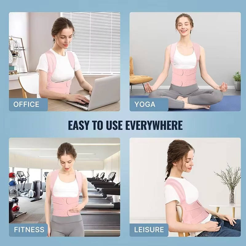 Adjustable Back Support Brace with 5 Flexible Rods & Breathable Mesh for Maximum Comfort