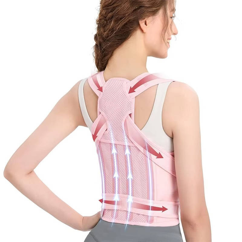 Adjustable Back Support Brace with 5 Flexible Rods & Breathable Mesh for Maximum Comfort