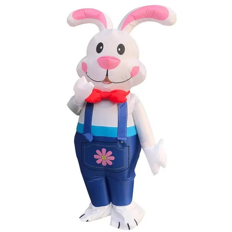 6ft Inflatable Bunny Costume with LED Lights & Battery-Powered Fan - Perfect for Parties & Halloween