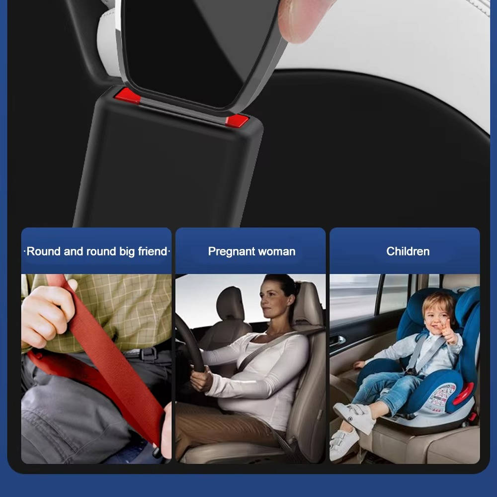 2-Pack Seat Belt Extender with One-Click Release & Durable Metal Locking Tongue - Universal Fit for Comfort & Safety