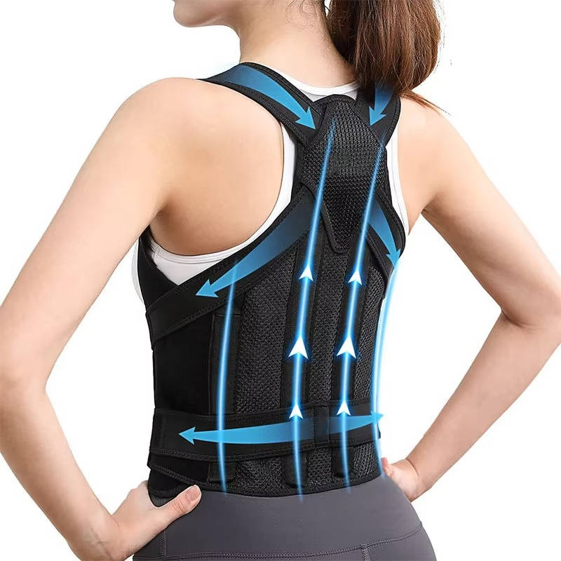 Adjustable Back Support Brace with 5 Flexible Rods & Breathable Mesh for Maximum Comfort