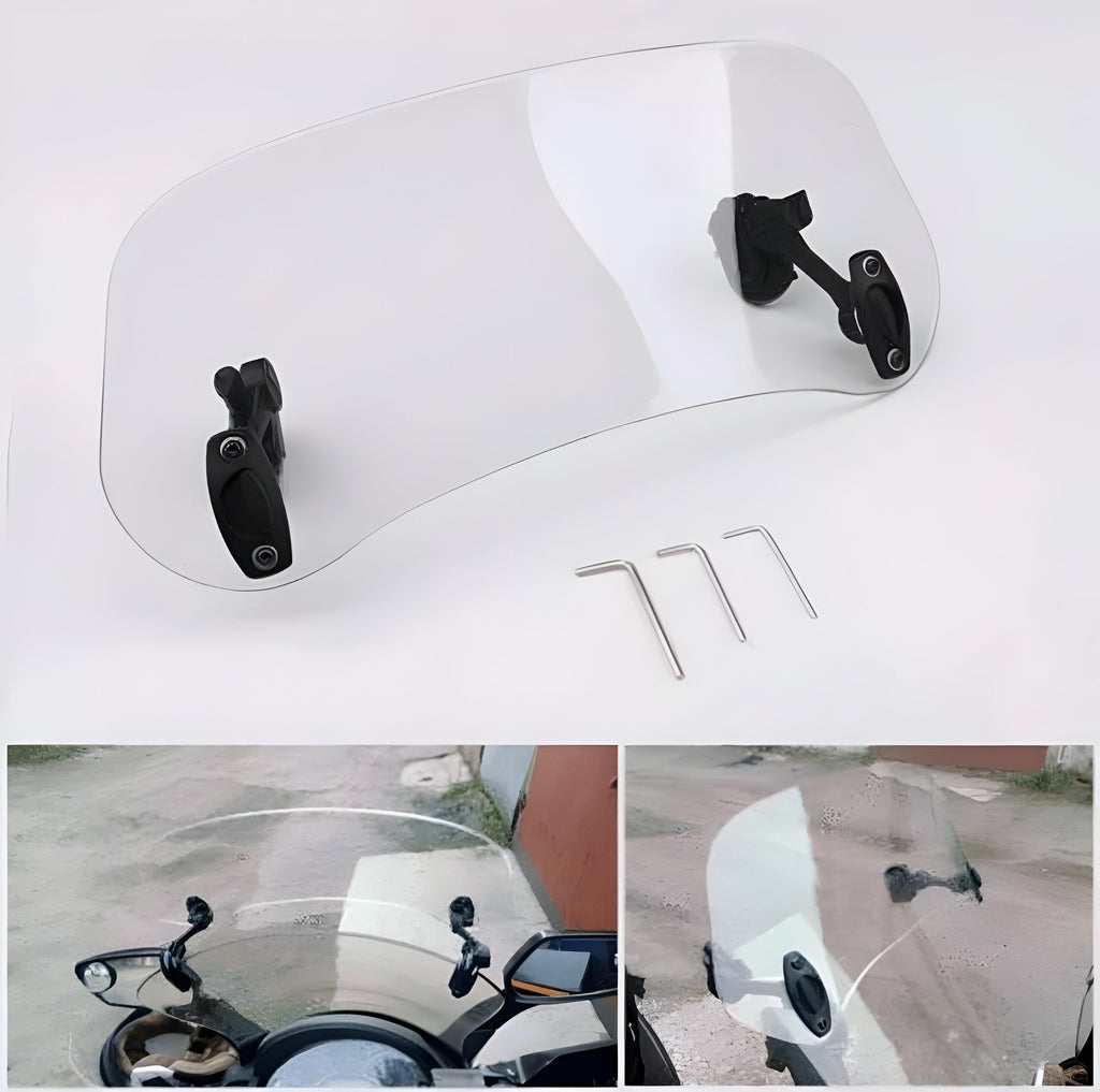 Universal Adjustable Touring Windshield Extension for Motorcycles - Enhance Comfort & Visibility