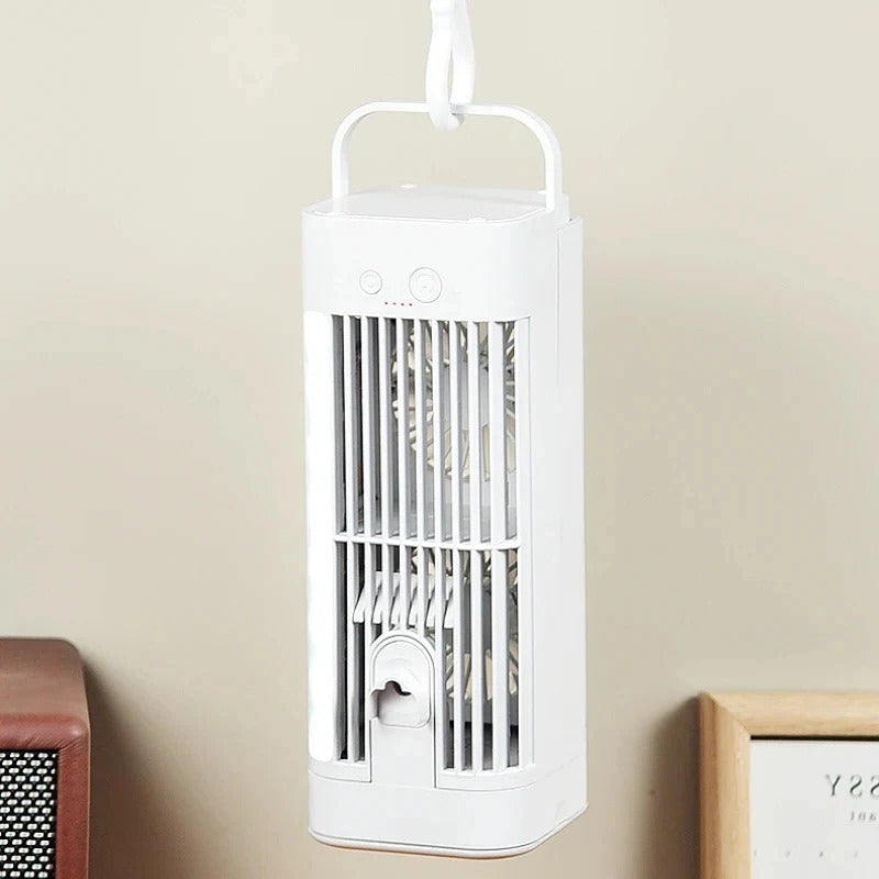 Compact Mini Portable Air Conditioner Desk Fan with Spray Cooling Technology - Ideal for Home, Office, and Travel
