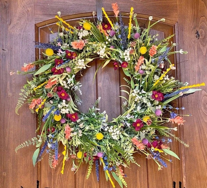 Texas Wildflower Wreath - Handcrafted Floral Decor for Home & Garden | Rustic Texas Charm
