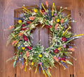 Texas Wildflower Wreath - Handcrafted Floral Decor for Home & Garden | Rustic Texas Charm
