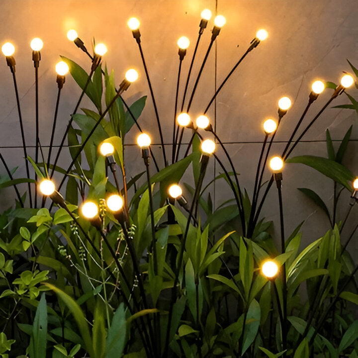 Solar-Powered Firefly Garden Lights - Decorative Outdoor LED String Lights for Patios, Pathways, and Landscaping