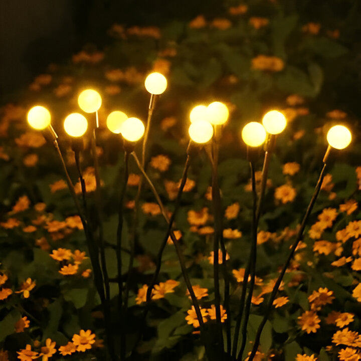 Solar-Powered Firefly Garden Lights - Decorative Outdoor LED String Lights for Patios, Pathways, and Landscaping