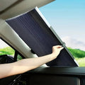 Retractable Car Windshield Sunshade Curtain Set - Front & Rear Protection for UV Rays & Heat Reduction