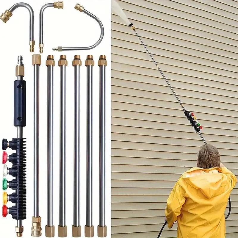 4000 PSI Telescoping High Pressure Washer Wand Set – Ideal for Gutter, Roof, and Wall Cleaning