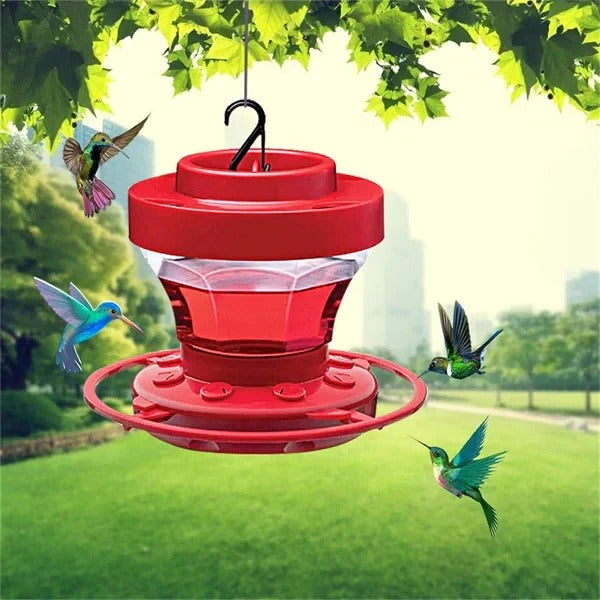 Bee-Proof Hanging Hummingbird Feeder with Perch - Durable Water Reservoir for Outdoor Bird Feeding
