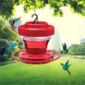 Bee-Proof Hanging Hummingbird Feeder with Perch - Durable Water Reservoir for Outdoor Bird Feeding
