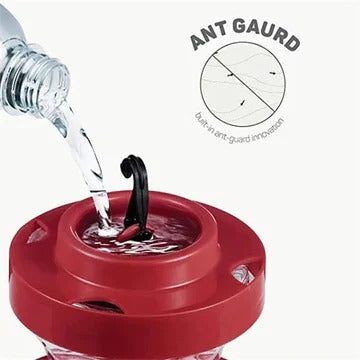 Bee-Proof Hanging Hummingbird Feeder with Perch - Durable Water Reservoir for Outdoor Bird Feeding