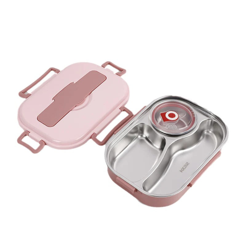 Stainless Steel Thermal Lunch Box with 4 Compartments - Insulated Food Container for Hot & Cold Meals