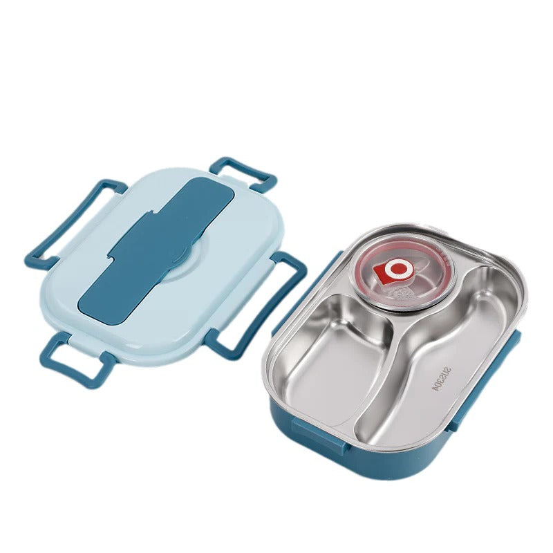 Stainless Steel Thermal Lunch Box with 4 Compartments - Insulated Food Container for Hot & Cold Meals