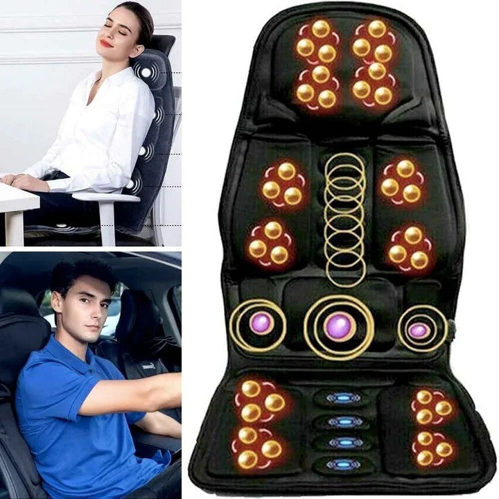 8-Mode Heated Massage Chair Pad with Back and Neck Cushion - Relaxation & Pain Relief