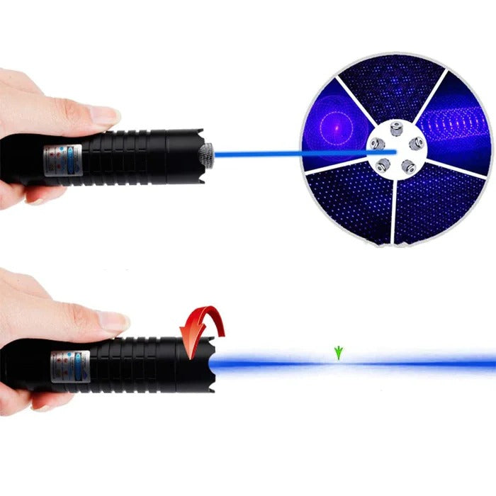 High-Power Tactical Laser Torch - Burning Blue LED Flashlight for Outdoor Adventures