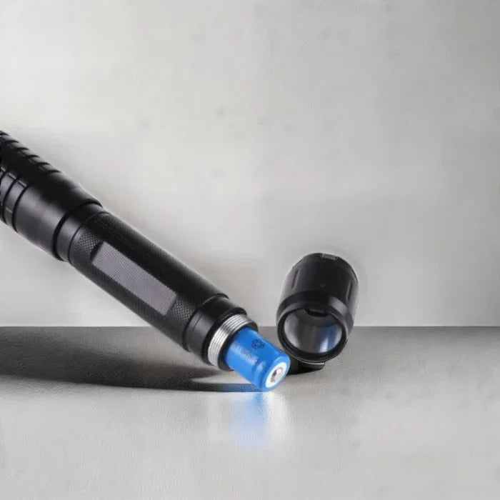 High-Power Tactical Laser Torch - Burning Blue LED Flashlight for Outdoor Adventures