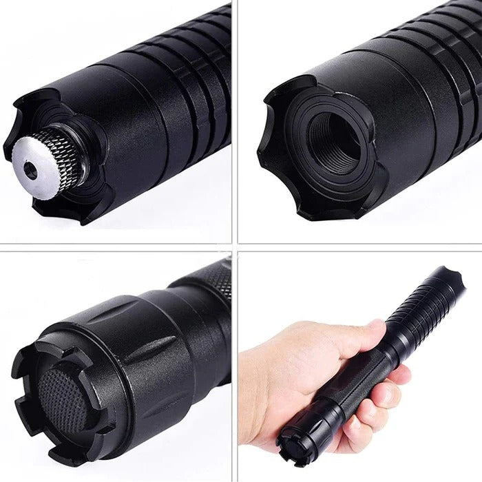High-Power Tactical Laser Torch - Burning Blue LED Flashlight for Outdoor Adventures