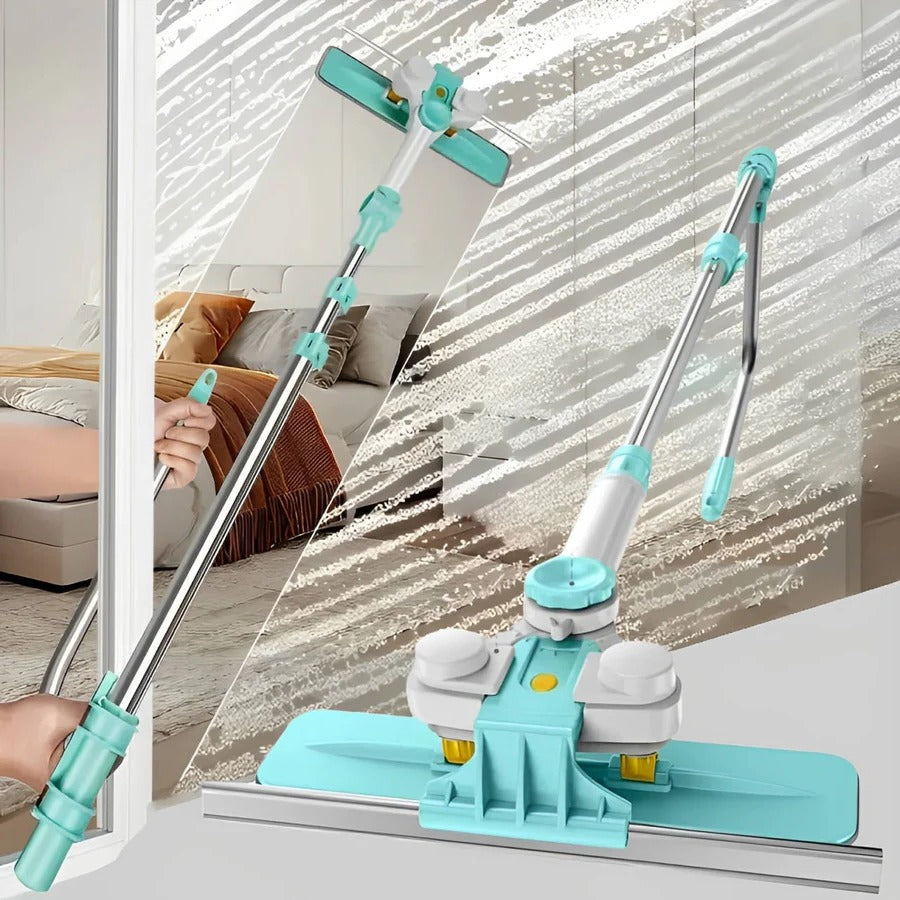 Extendable Long Handle Window Cleaning Brush - Streak-Free, Reach High Windows with Ease
