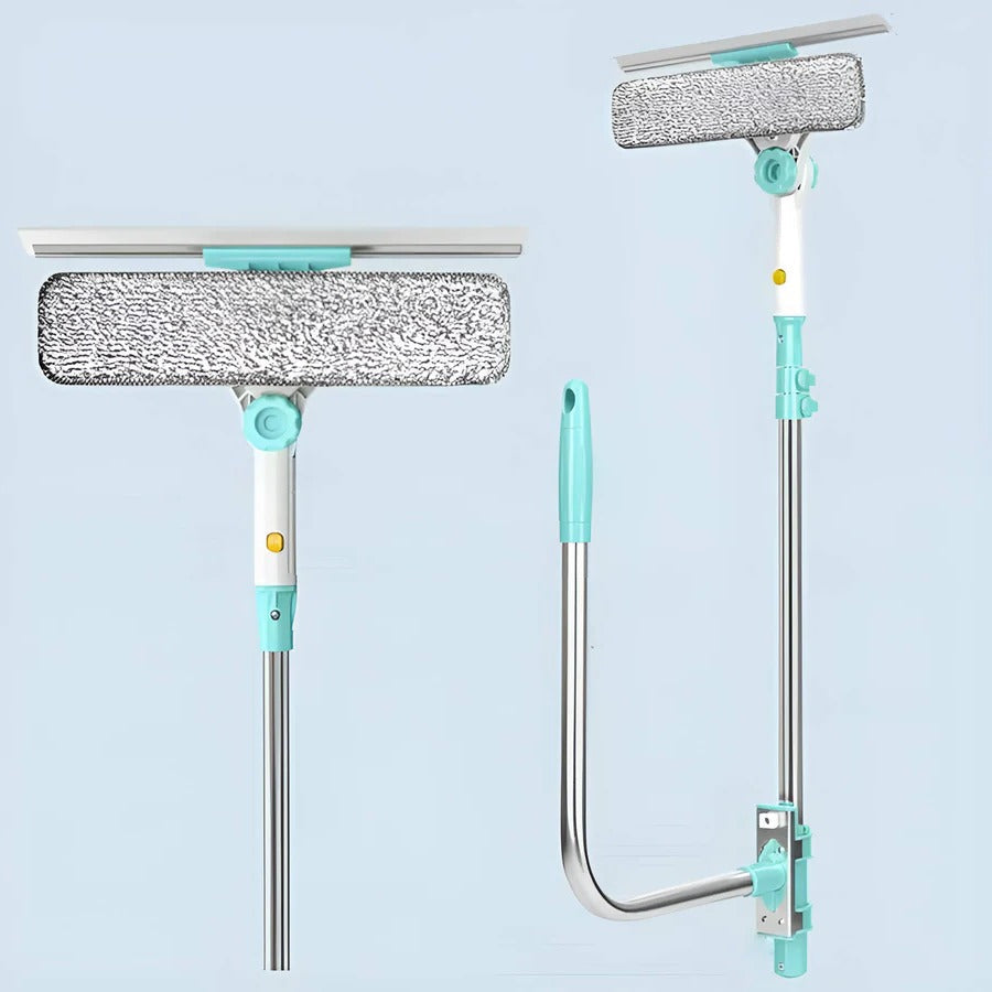 Extendable Long Handle Window Cleaning Brush - Streak-Free, Reach High Windows with Ease