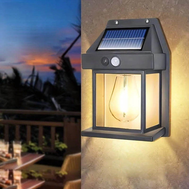 Set of 2 Solar Wall Lamps for Outdoor Use - Energy-Efficient LED Lighting for Patios, Gardens, and Pathways