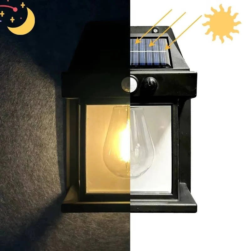 Set of 2 Solar Wall Lamps for Outdoor Use - Energy-Efficient LED Lighting for Patios, Gardens, and Pathways