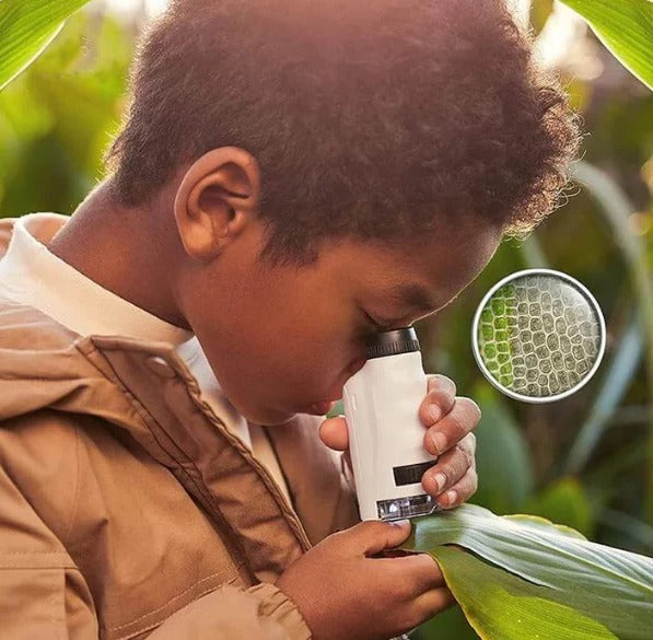Kids Portable Mini Pocket Microscope - Compact, Lightweight, and Easy to Use for Science Exploration and Outdoor Adventures