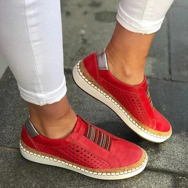 Women's Breathable Bunion Corrector Sneakers - Comfortable Flat Bottom Shoes for Foot Support