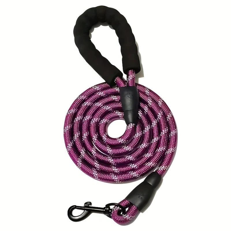 Reflective Dog Leash with Padded Handle for Comfort & Safety - Durable, Adjustable Length, Perfect for Night Walks