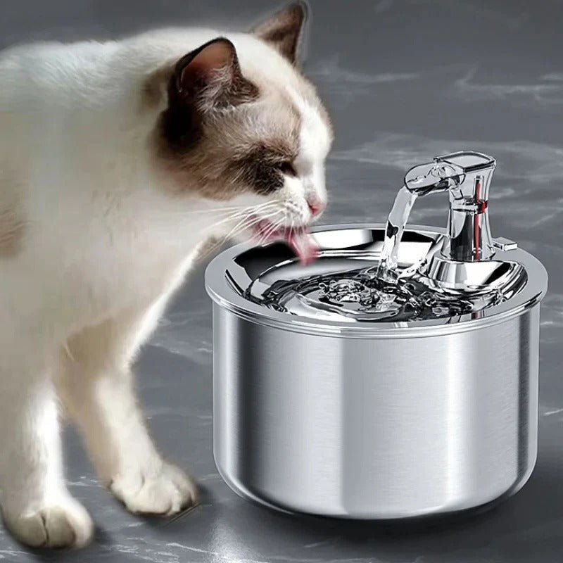 Automatic Stainless Steel Cat Water Fountain with Filter & Motion Sensor – Fresh, Clean Water for Your Feline Friend