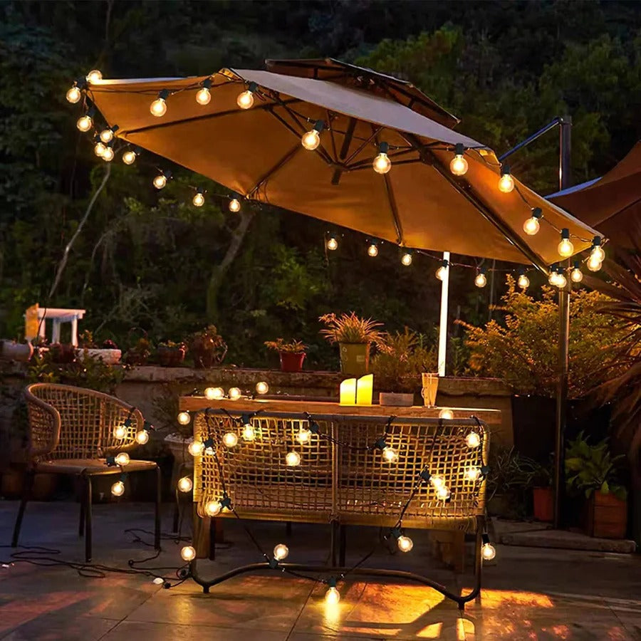 Energy-Efficient LED Outdoor String Lights - Weatherproof, 50ft Decorative Lighting for Patios, Gardens, and Events