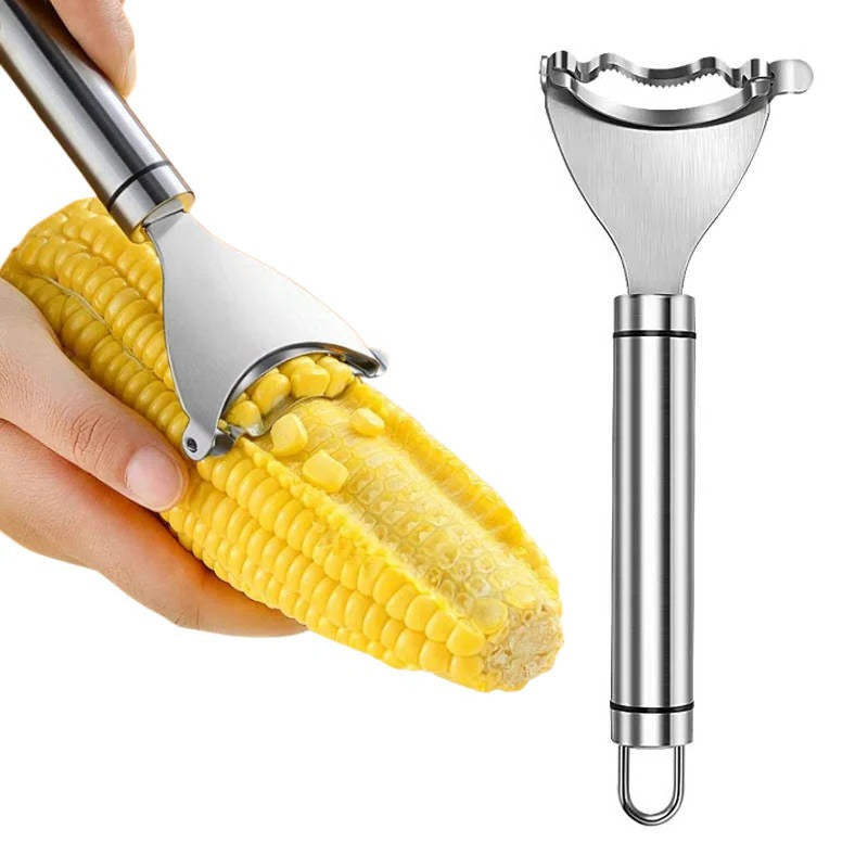 Ergonomic Stainless Steel Corn Peeler - Comfortable Grip for Effortless Corn Removal