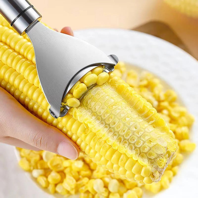 Ergonomic Stainless Steel Corn Peeler - Comfortable Grip for Effortless Corn Removal