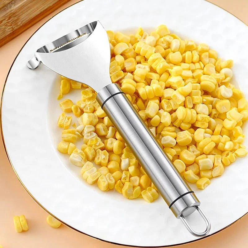 Ergonomic Stainless Steel Corn Peeler - Comfortable Grip for Effortless Corn Removal