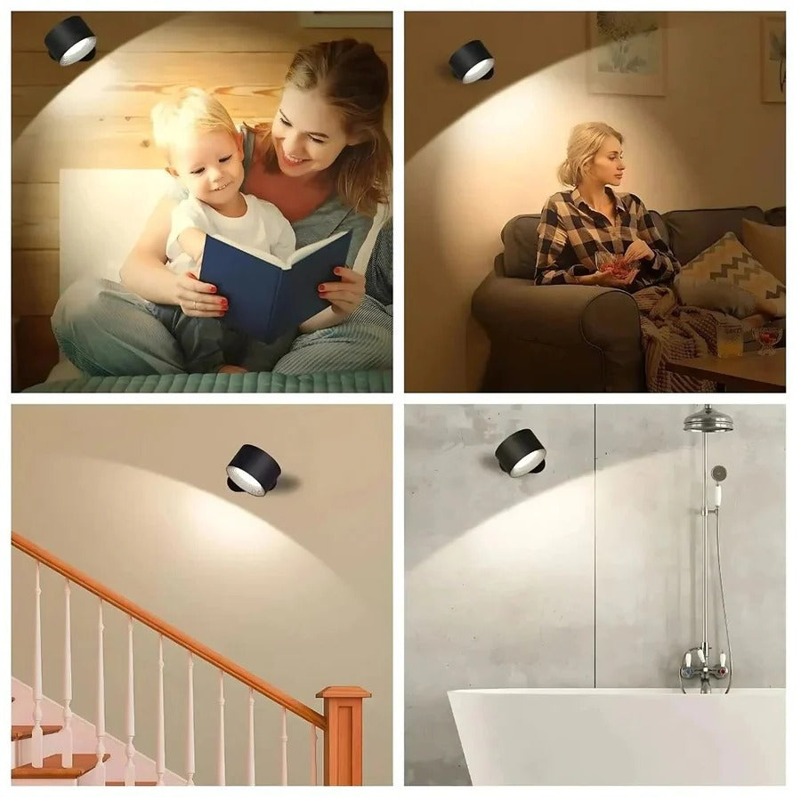 360° Rotatable Rechargeable Wall Light - Versatile and Portable LED Fixture for Indoor & Outdoor Use