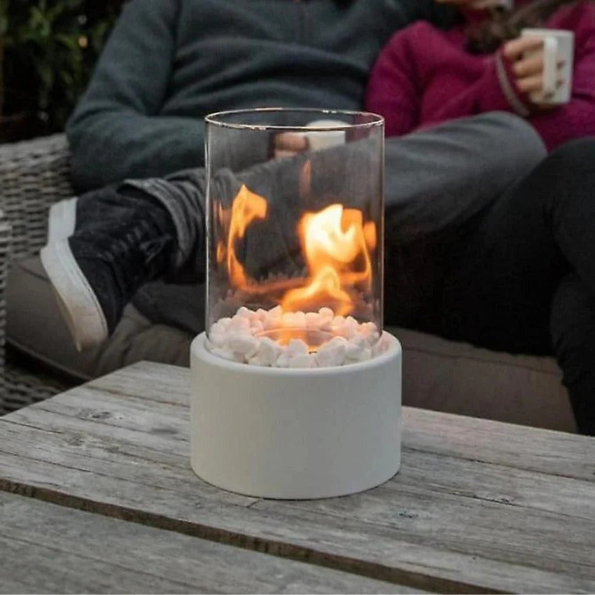 Compact Mini Portable Glass Tabletop Fireplace - Elegant Indoor/Outdoor Decorative Heater
