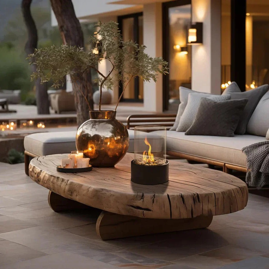 Compact Mini Portable Glass Tabletop Fireplace - Elegant Indoor/Outdoor Decorative Heater