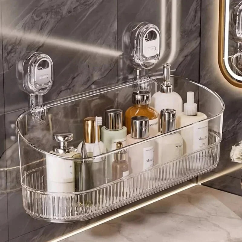 Premium Suction Cup Storage Rack for Bathroom Essentials - Space-Saving Organizer for Shower, Tub, and Vanity