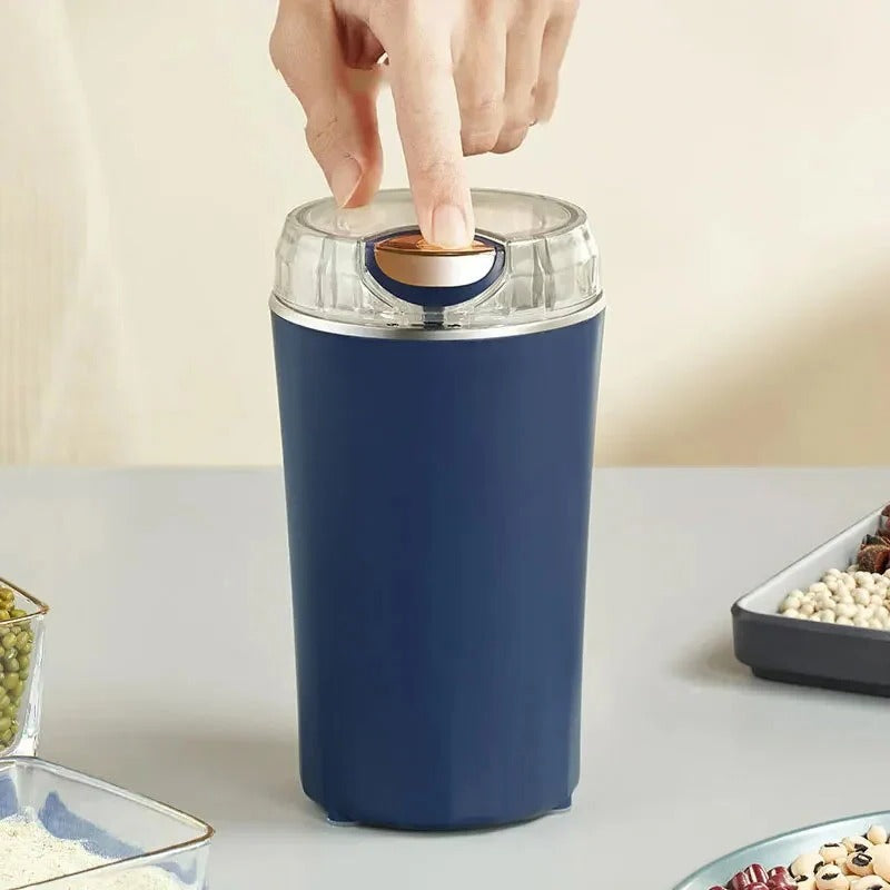 Electric Mini Grinder with Stainless Steel Blades - 50-60g Capacity for Coffee, Spices, and Herbs