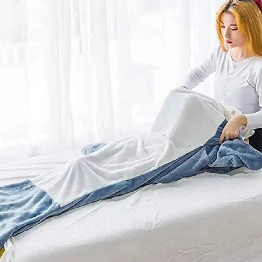 Cozy Soft Flannel Shark Hoodie Blanket for Ultimate Comfort and Warmth