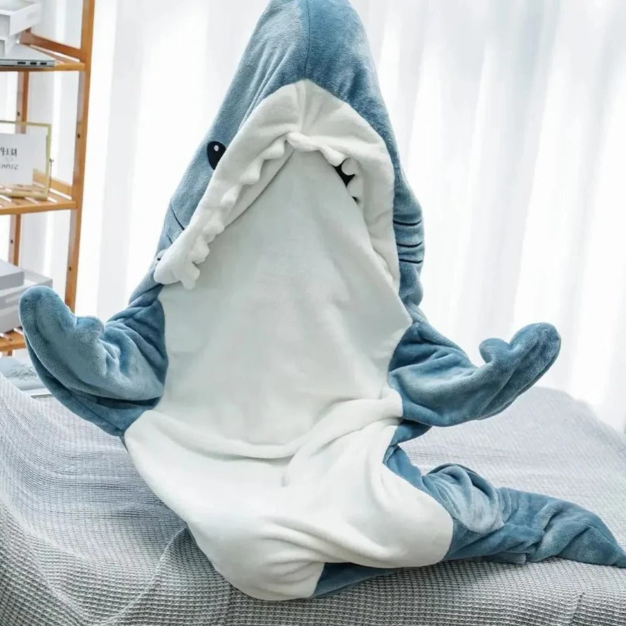 Cozy Soft Flannel Shark Hoodie Blanket for Ultimate Comfort and Warmth