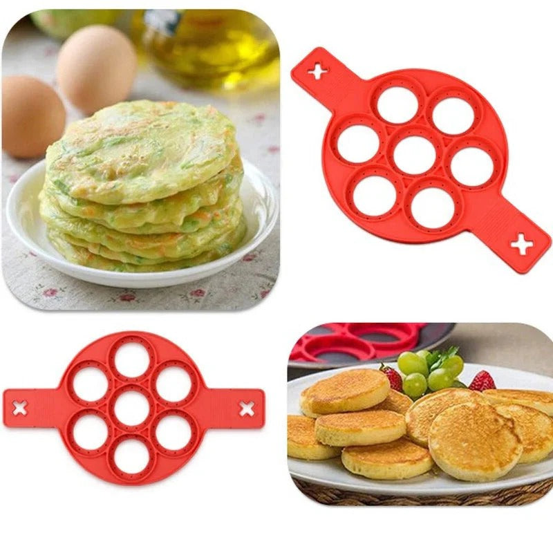 15-Inch Non-Stick Aluminum Pancake Pan with 5 Compartments - Perfect for Fluffy Pancakes, Eggs, and More!