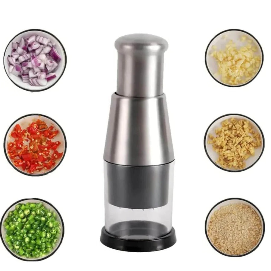 Premium Manual Stainless Steel Food Chopper - Effortless Meal Prep Tool for Quick and Easy Cooking