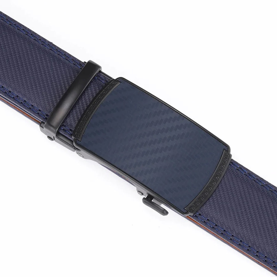 Men's Premium Genuine Leather Belt with Slide Automatic Buckle - Adjustable, Stylish & Durable