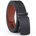 Men's Premium Genuine Leather Belt with Slide Automatic Buckle - Adjustable, Stylish & Durable