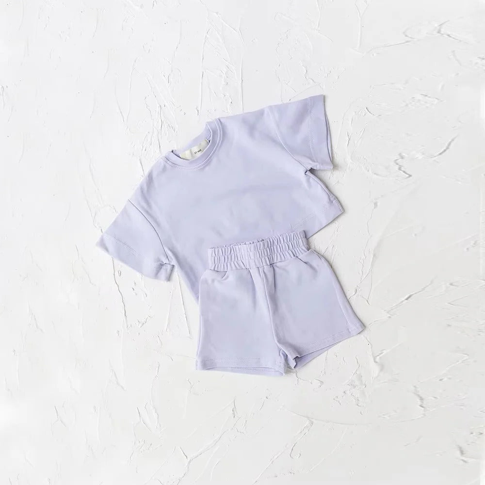 Kids Summer Outfit Set - 2-Piece T-Shirt & Shorts for Boys/Girls - Comfortable & Stylish Summer Wear